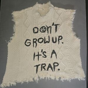 Don't Grow Up Fray Hem Sweater Vest - Worn Once - Small